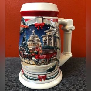 Budweiser Holiday Beer Stein 2001 "Holiday At The Capitol"